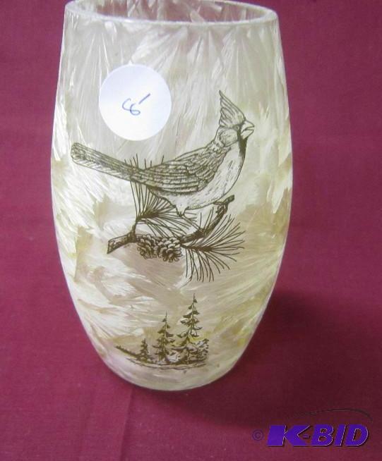 NEW  5 12 High Vase with hole for Lights Cardinal