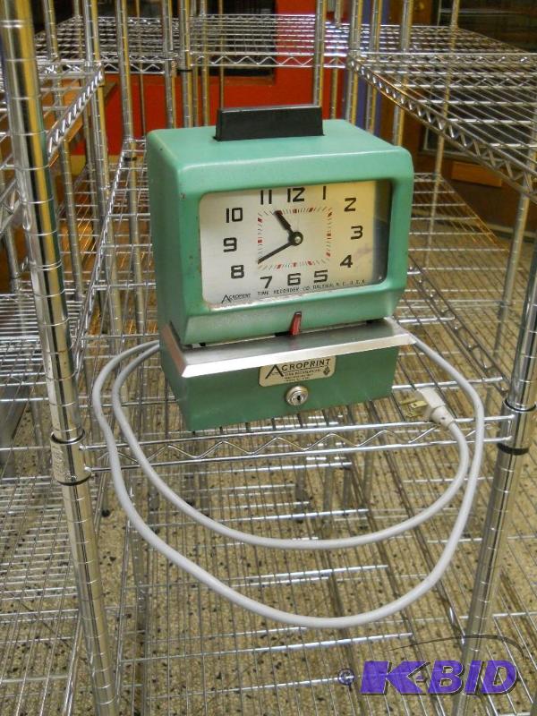 Acroprint Electric Time Clock. Works.