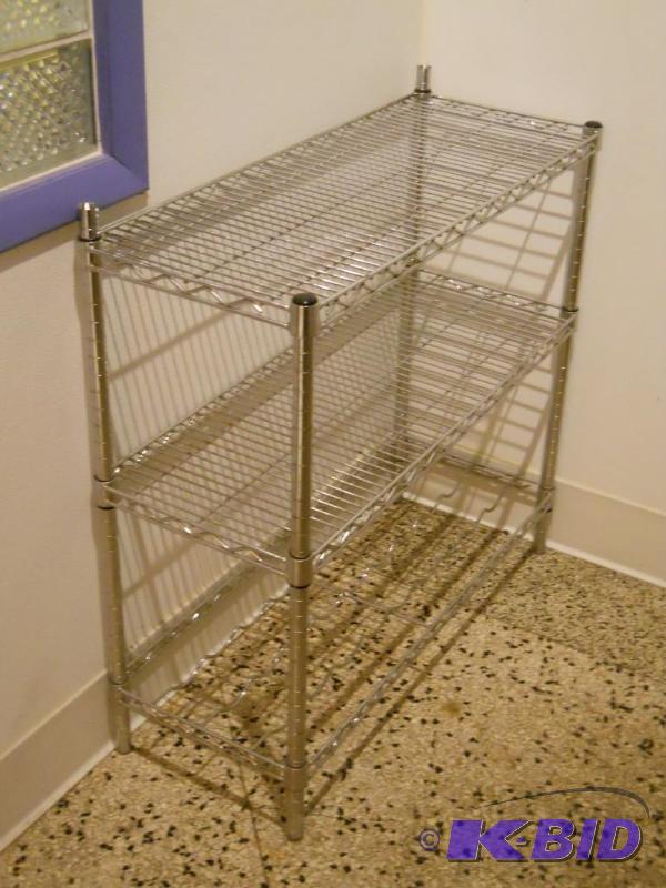 4 Wire Rack Shelf Unit with Wine Rack.