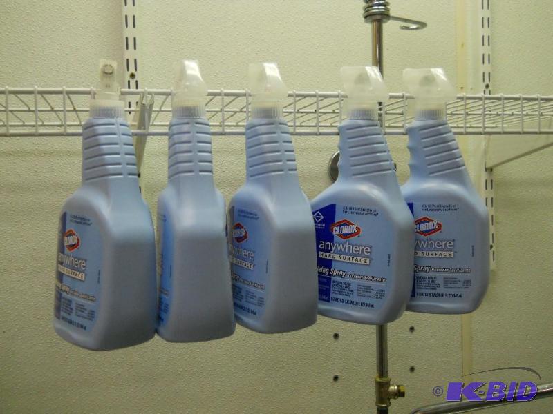 5 Clorox Sanitizer Spray Bottles. Partially Full.