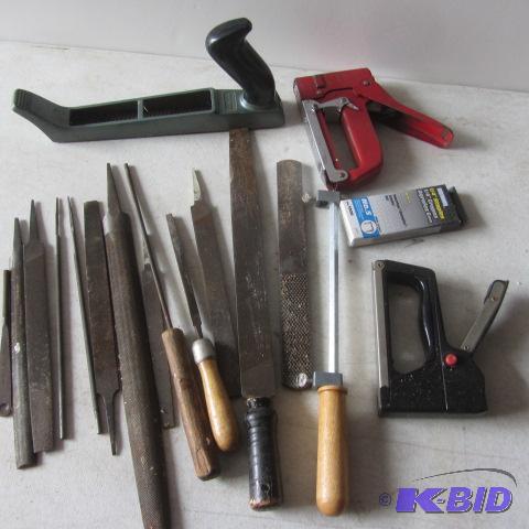 lot 117 image: Files, Rasp, Stapler
