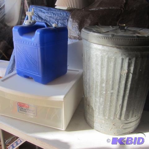 lot 135 image: Trash Can, Water Jug, Drawer
