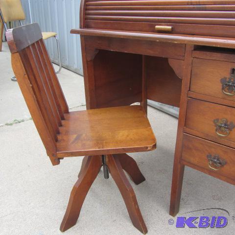 Antique Childs Roll Top Desk Chair Moved Out Of State K Bid