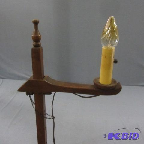 lot 54 image: Vintage Wood Floor Lamp