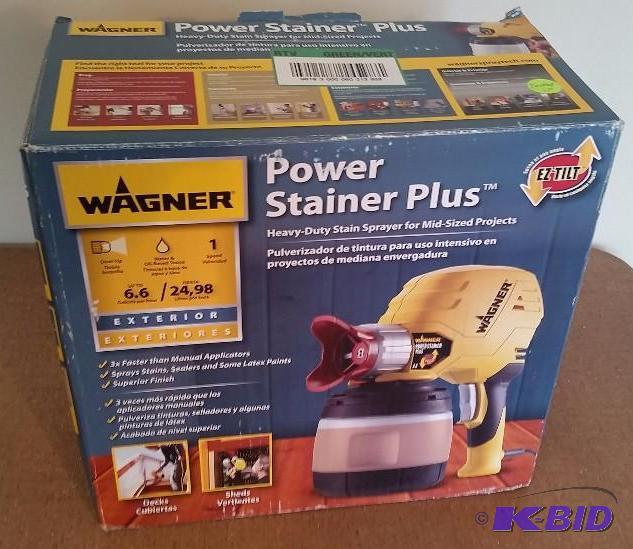 lot 11 image: Wagner Power Stainer Plus 6.6 GPH Paint Sprayer. Used Customer Return. Powered on and tested wwater