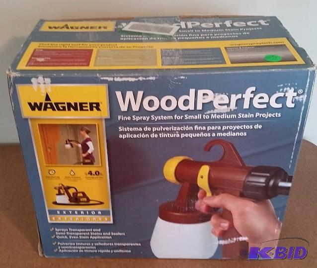 lot 15 image: Wagner WoodPerfect HVLP Stain Sprayer.  Used Customer Return.  Powers on and Tested wwater. Works.