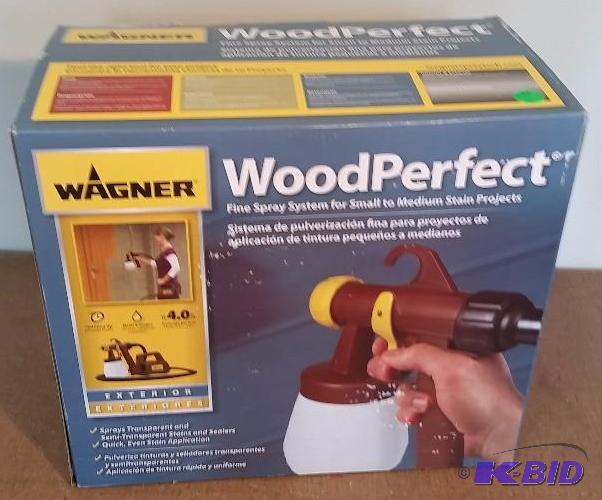 lot 17 image: Wagner WoodPerfect HVLP Stain Sprayer.  Used Customer Return.  Powers on and Tested wwater. Works.