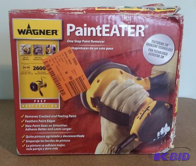 lot 22 image: Wagner 4.5 in. Paint Eater Disc Sander.  Used Customer Return.  Tested Powers on. Appears new