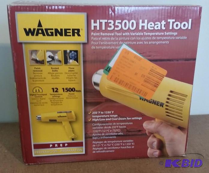 lot 31 image: Wagner HT3500 1500 Watt Digital Heat Gun.  Customer Return.  Appears new.  Tested Powers on heats.