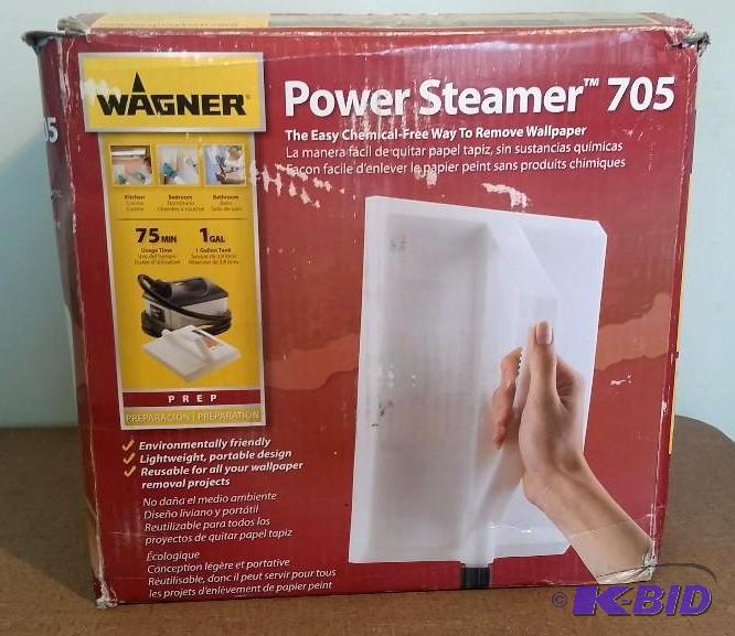 lot 32 image: Wagner 705 128oz Wallpaper Steamer or Grout Cleaner. Customer Return.  Powered on.  Tested Works.
