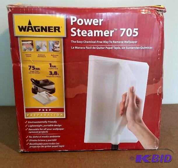 lot 35 image: Wagner 705 128oz Wallpaper Steamer or Grout Cleaner. Customer Return.  Powered on.  Tested Works.