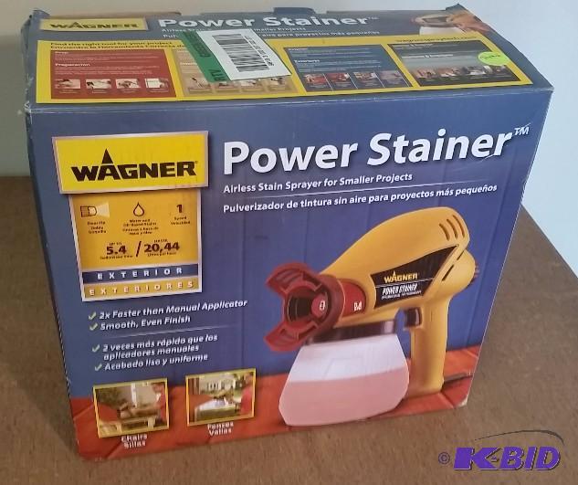 lot 4 image: Wagner Power Stainer 5.4 GPH Paint Sprayer Stainer. Used Customer Return. Powered on Tested wwater