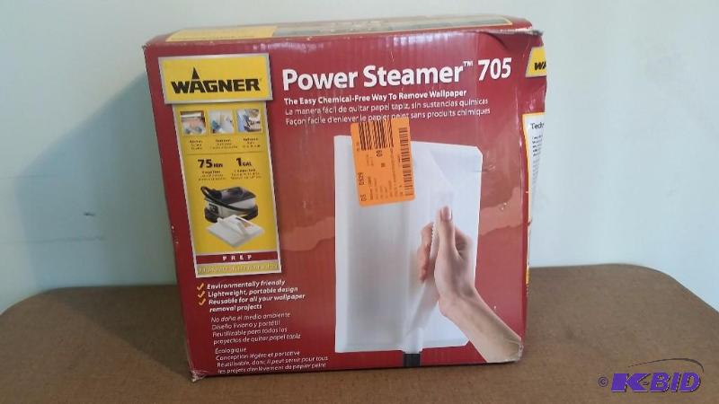 lot 43 image: Wagner 705 128oz Wallpaper Steamer or Grout Cleaner. Customer Return.  Powered on.  Tested Works.