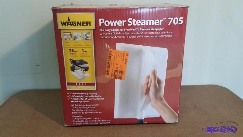 lot 44 image: Wagner 705 128oz Wallpaper Steamer or Grout Cleaner. Customer Return.  Powered on.  Tested Works.
