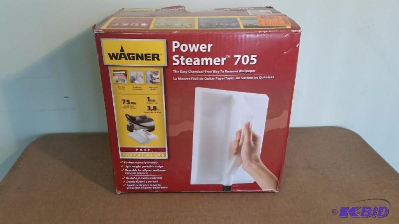 lot 47 image: Wagner 705 128oz Wallpaper Steamer or Grout Cleaner. Customer Return.  Powered on.  Tested Works.