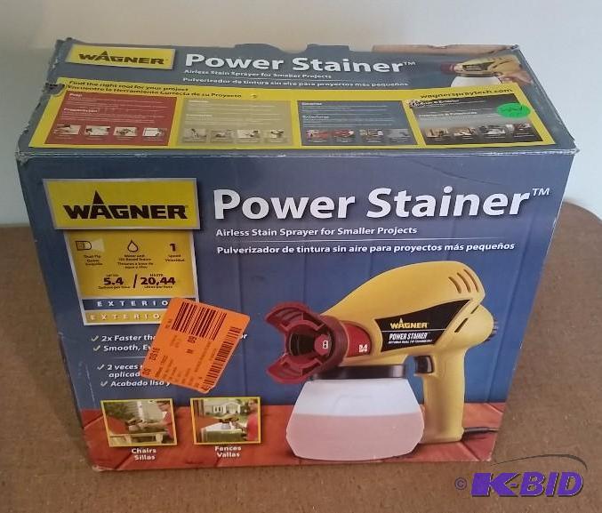 lot 5 image: Wagner Power Stainer 5.4 GPH Paint Sprayer Stainer. Used Customer Return. Powered on Tested wwater