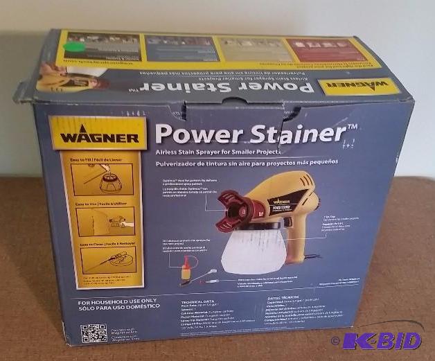 lot 6 image: Wagner Power Stainer 5.4 GPH Paint Sprayer Stainer. Used Customer Return. Powered on Tested wwater