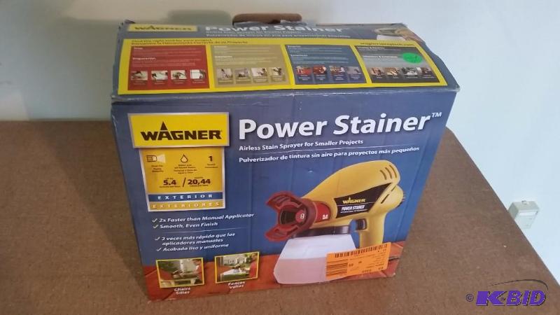 lot 7 image: Wagner Power Stainer 5.4 GPH Paint Sprayer Stainer. Used Customer Return. Powered on Tested wwater