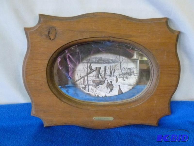 lot 119 image: Nice Les Kouba - In Shelter wood framed oval ...