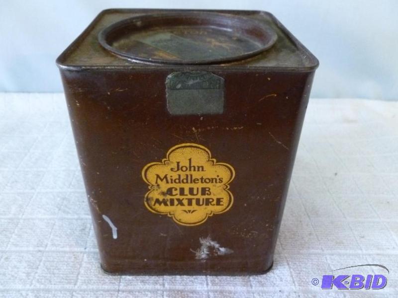 lot 131 image: Vintage John Middleton metal tobacco can that...