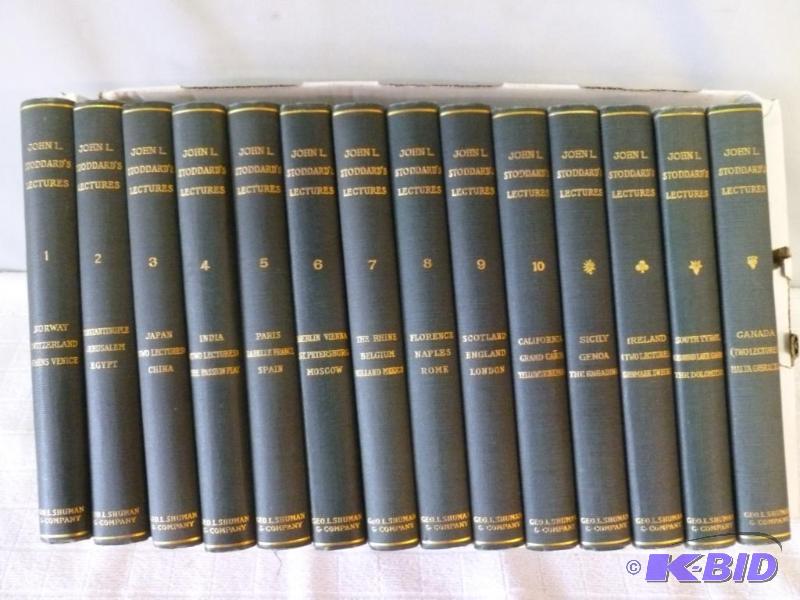 lot 145 image: Antique John L. Stoddards Lectures, 14 book ...