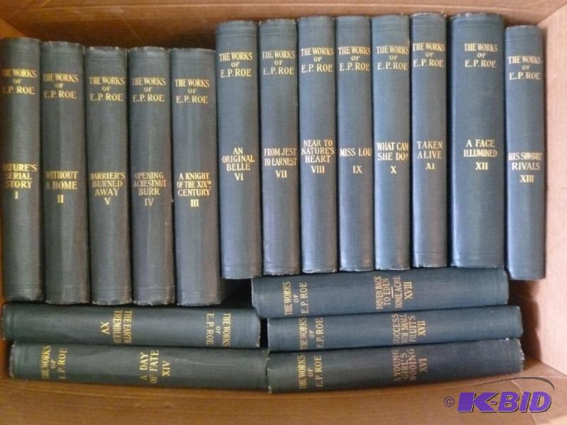 lot 146 image: Antique The Works Of E.P Roe, 18 book set - 1...