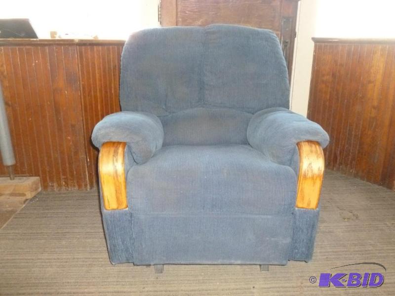 lot 5 image: Rocker recliner, nice darker blue color tones...