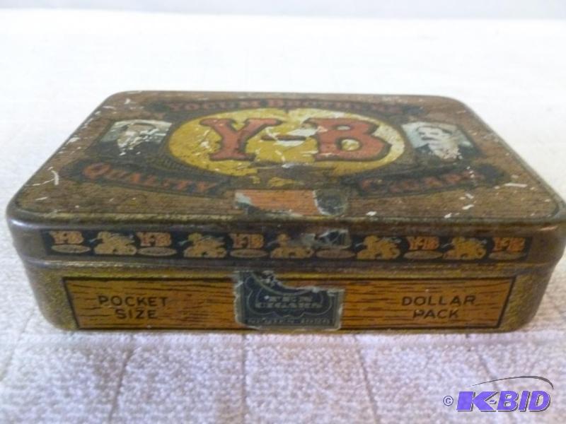 lot 52 image: Vintage Yocum Brothers Y-B metal pocket size ...
