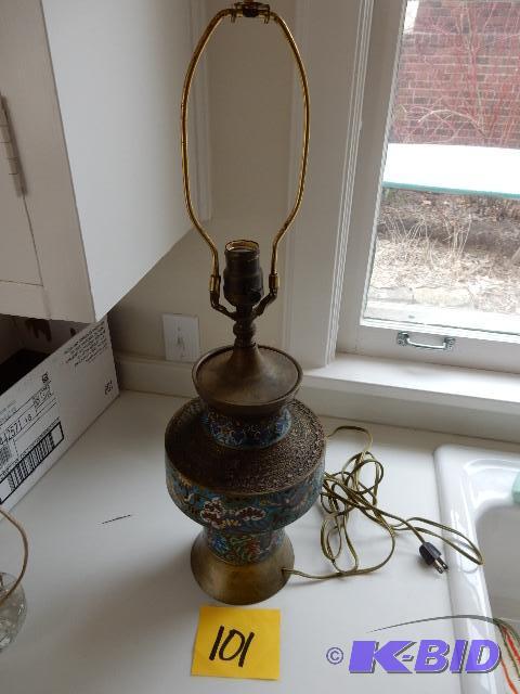 Brass and Cloissinet Lamp