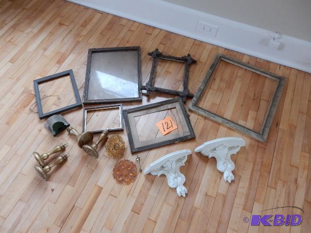 Misc. Old Frames and Curtains pulls, Wall sconces