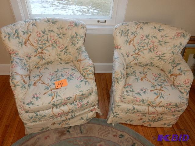 2 matching lounge chairs, Slip Covered