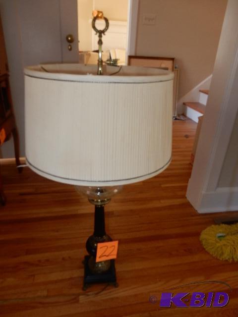 Walnut and Brass Lamp