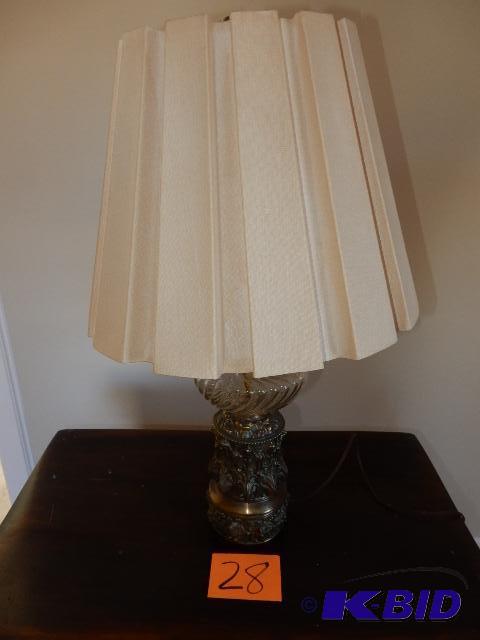 Brass with Glass Globe Base Table Lamp