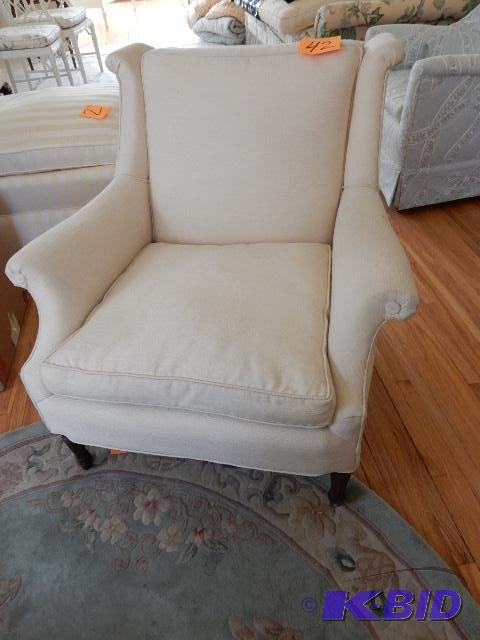 Nice Lower Stature Wing Back Chair and ottoman