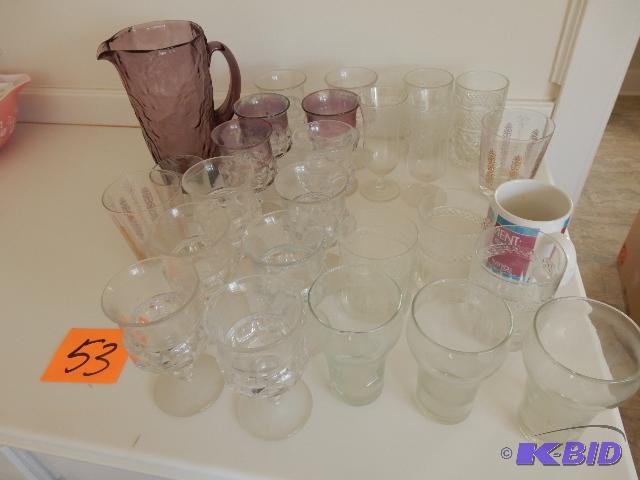 Large lot of Glassware, Pitcher and 12 glasses