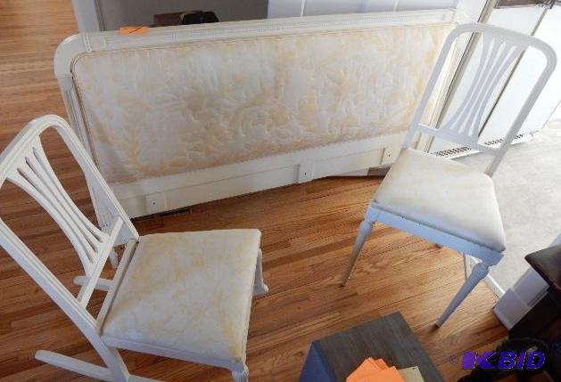 Double bed headboard and 2 Chairs