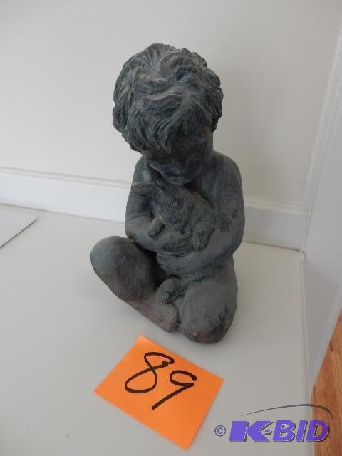 Boy and Rabbit Statue