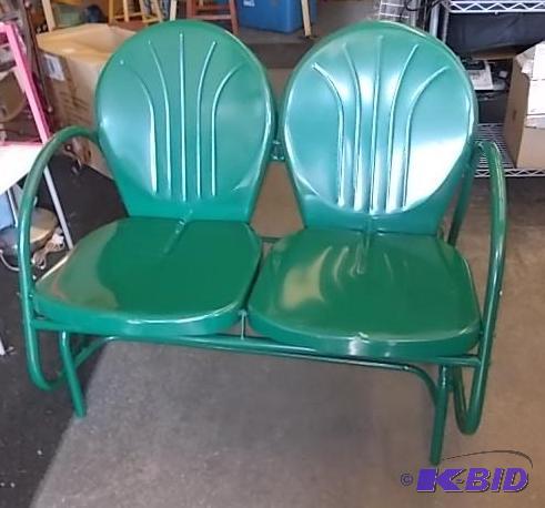 New Retro Metal 2 Seat Green Glider...