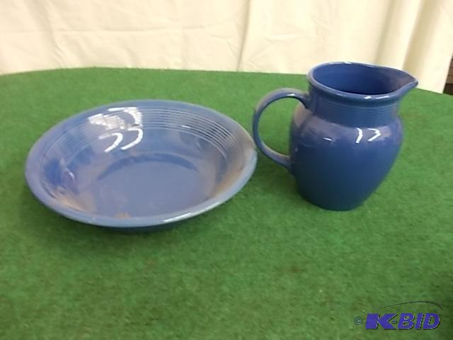 Blue Pitcher &amp Bowl...