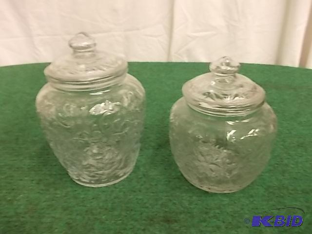 2-Glass Cookie Or Candy Jars...