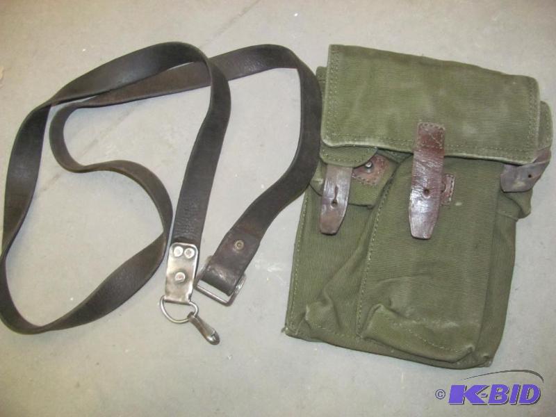 Military Surplus Green Canvas Triple Bag Mag ...