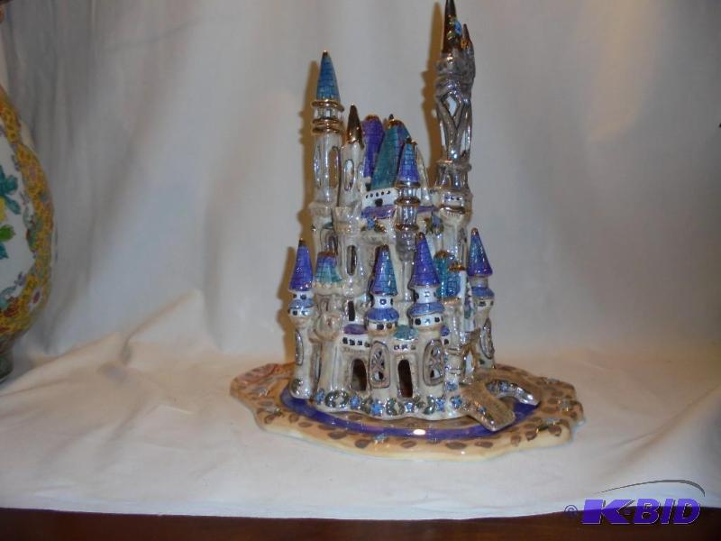 lot 117 image: Large 16 inch ceramic Disney castle with base...