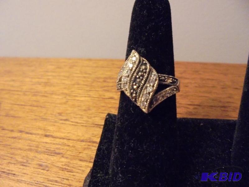 lot 2 image: Sterling Silver and Marcasite stone ring. &nb...