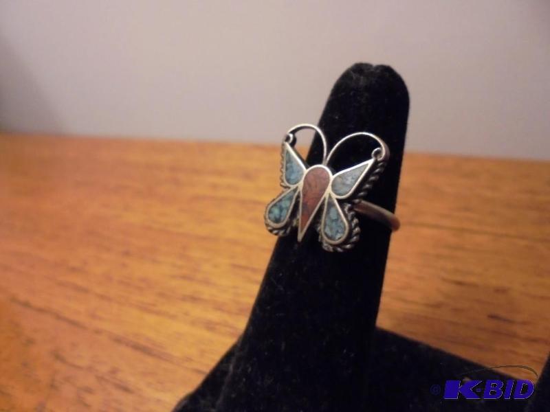 lot 22 image: Vintage Sterling Silver with turquoise and re...