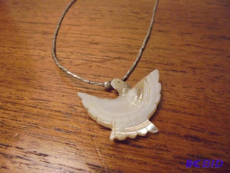 lot 32 image: Sterling and Abalone pendant necklace.  ...
