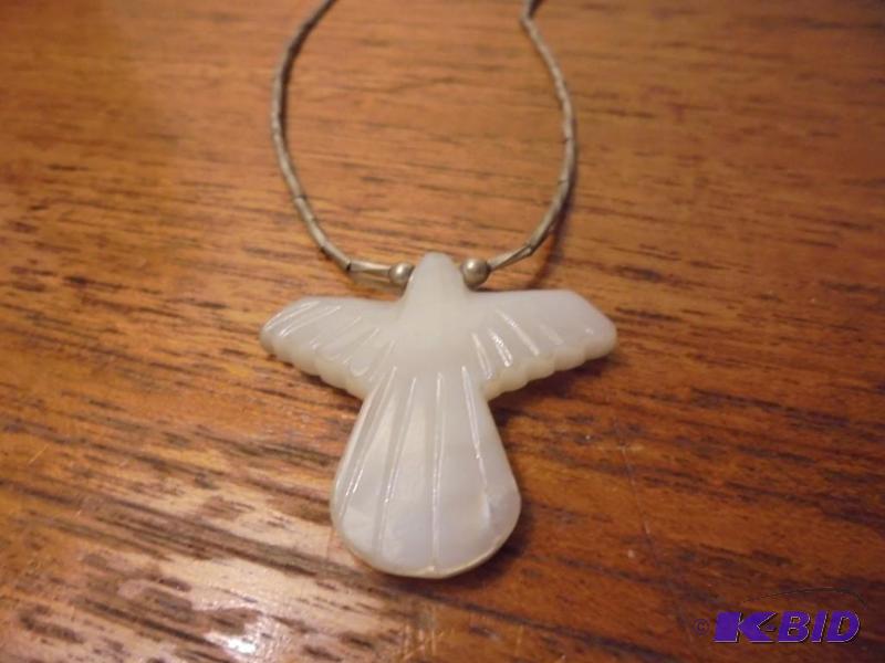 lot 33 image: Sterling and Abalone pendant necklace.  ...
