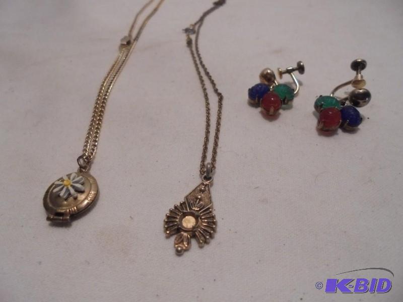 lot 37 image: Lot of gold filled jewelry and pendant neckla...