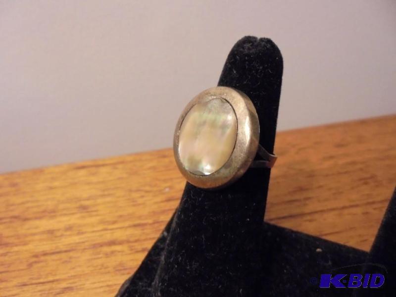 lot 5 image: Sterling Silver and Mother of Pearl Old Pawn ...