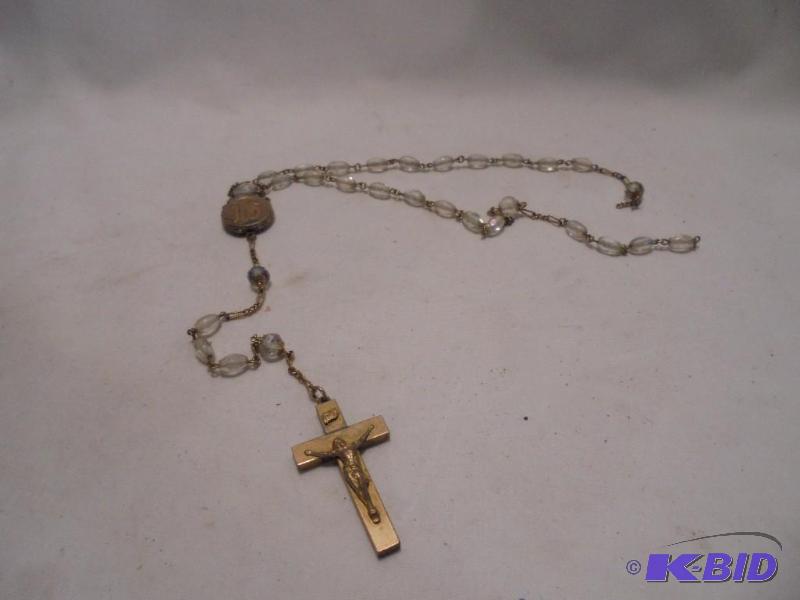 lot 51 image: Vintage Rosary cross necklace....
