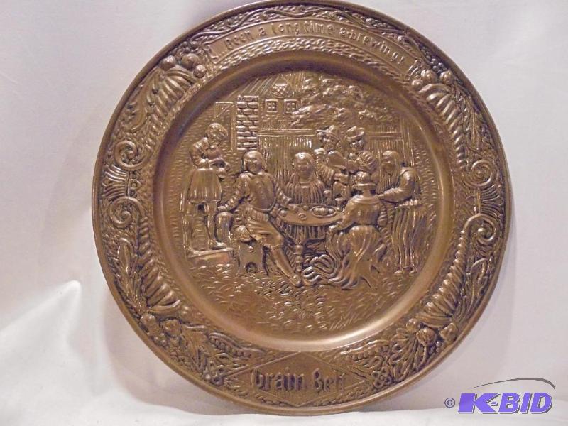 lot 95 image: Vintage 12 inch Copper Grain Belt plate. &nbs...